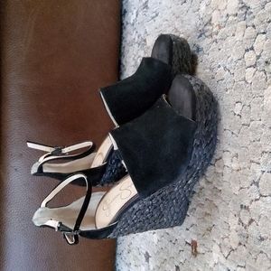 Jessica Simpson black wedge Espadrilles